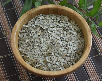 Organic Eucalyptus Leaf Loose, Dried, Cut - 1 ounce cut and sifted dried leaves. Eucalyptis Globulus Leaf