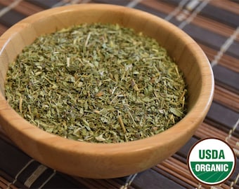 Organic Stevia Leaf, Dried, Loose. 1 ounce Cut & Sifted. Stevia rebaudiana