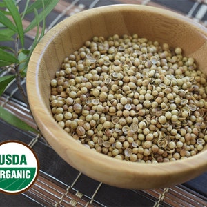 ORGANIC Coriander Seeds Whole - 2 ounces Coriandrum sativum