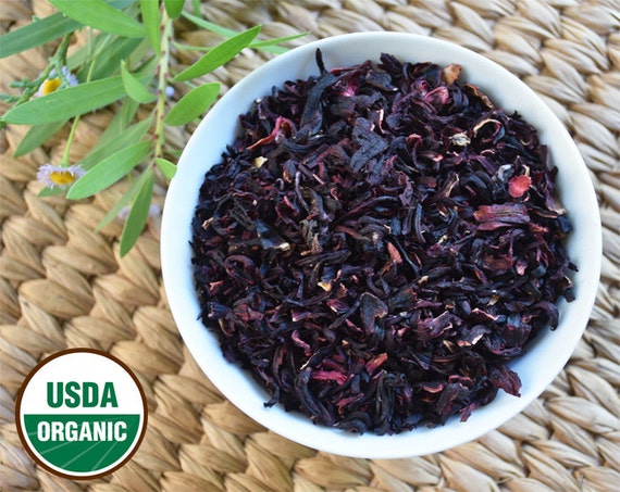 Organic Hibiscus Tea: Dried Hibiscus Flowers, Cut & Sifted - 2 oz