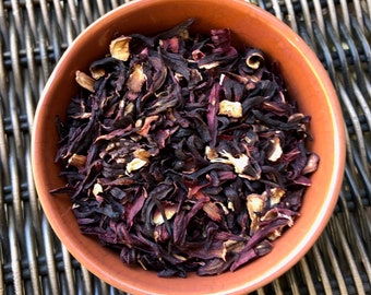 Hibiscus Flowers Petals Dried, Loose, Cut, and Sifted. Hibiscus Tea - 2 ounces, Hibiscus sabdariffa tea