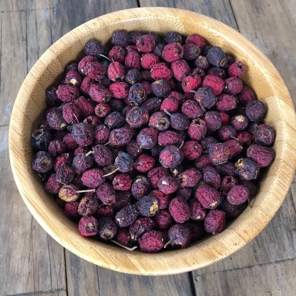 Whole Hawthorn Berries, dried loose - 2 ounces Crataegus monogyna, wild harvested from Utah, USA