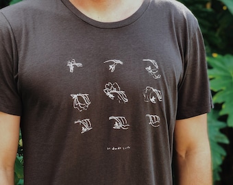 Men's Surf Shirt - Lil Dude Surfs - Gift surfer man - Men's minimal tee shirt - mens surf tshirt - gift for surfer - surf shirt man