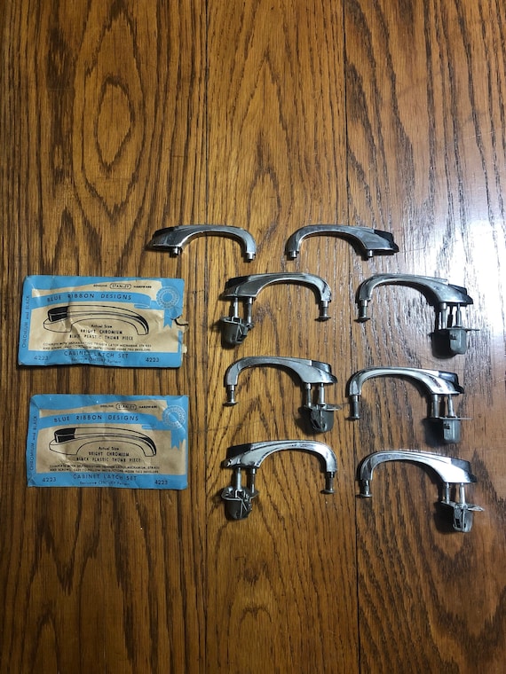 8 Mcm Stanley Cabinet Latches Century Pattern Black 4223 Etsy