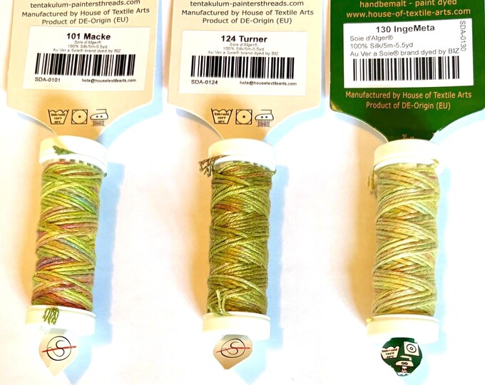 Painters Threads Soie d’Alger -  Colors 101, 124 & 130