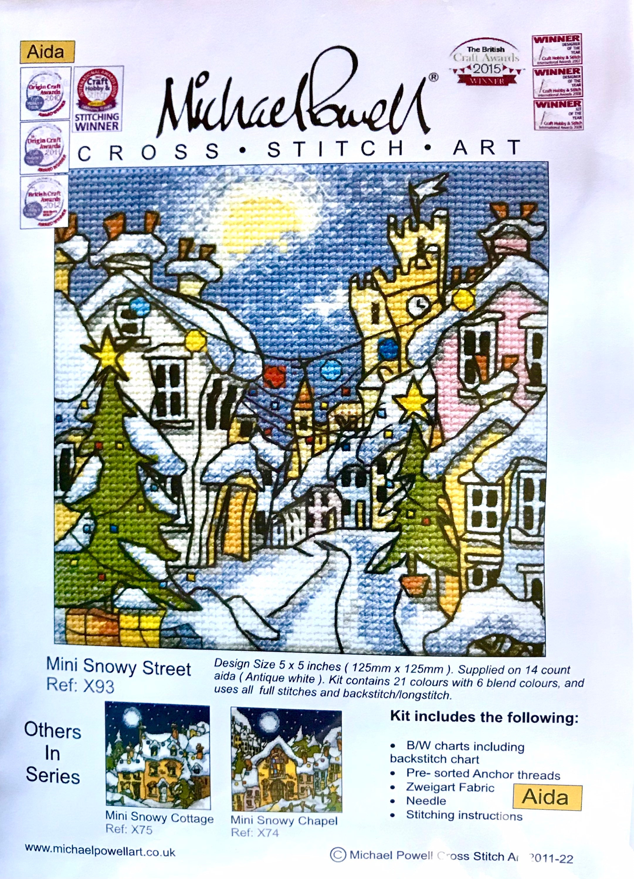 Mini Snowy Street by Michael Powell Cross Stitch X93 Complete - Etsy UK