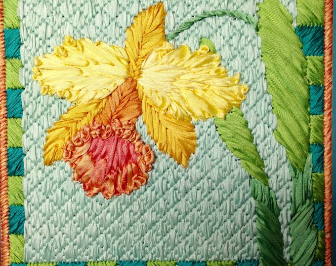 Orchid Silk Flower Needlepoint Complete Kit - 3rd in this Silk Flower Series by Terry Dryden - ON SALE - 25% OFF
