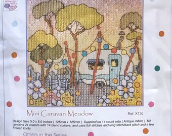 Mini Caravan Meadow by Michael Powell Cross Stitch X136 Complete Kit