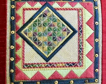 Casbah Original Colorway Geometric Needlepoint  Complete Kit