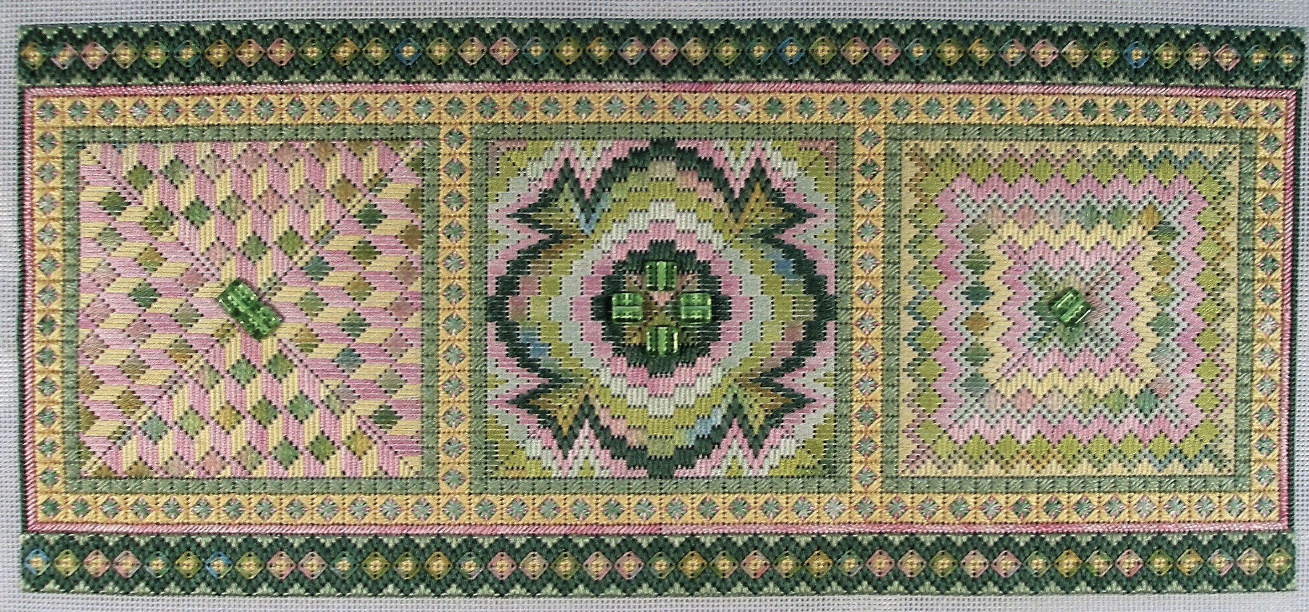 Bargello Trio Tranquil Colorway Complete Needlepoint Kit