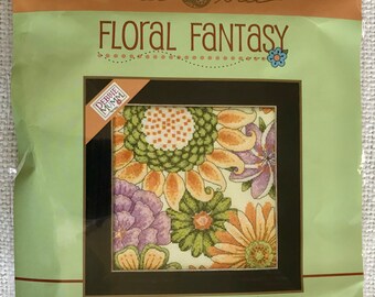 Debbie Mumm Floral Fantasy Floral Yellow 2 Cross Stitch Complete Kit DM30-2212