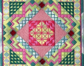 Tiebele Nights SPRING Geometric Needlepoint Complete Kit