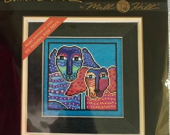 Laurel Burch O’l  Blue and Red Cross Stitch Complete Kit LB30-1621