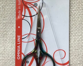 Premax Omnia 3-1/2” Rainbow Lion’s Tail straight blade scissors X325