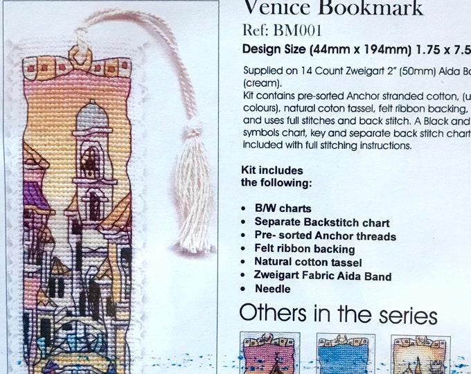 Venice Bookmark by Michael Powell Cross Stitch BM001 Complete Kit