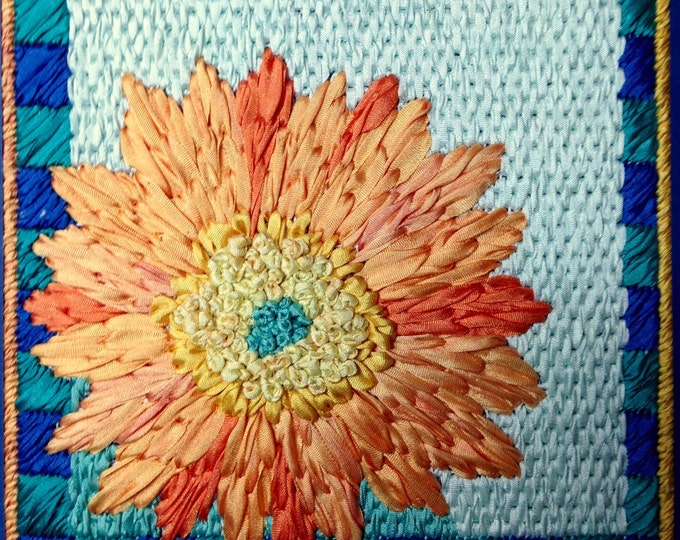 Gerbera Daisy Silk Flower Needlepoint Complete Kit - 1st in this Silk Flower Series by Terry Dryden - ON SALE -25% OFF