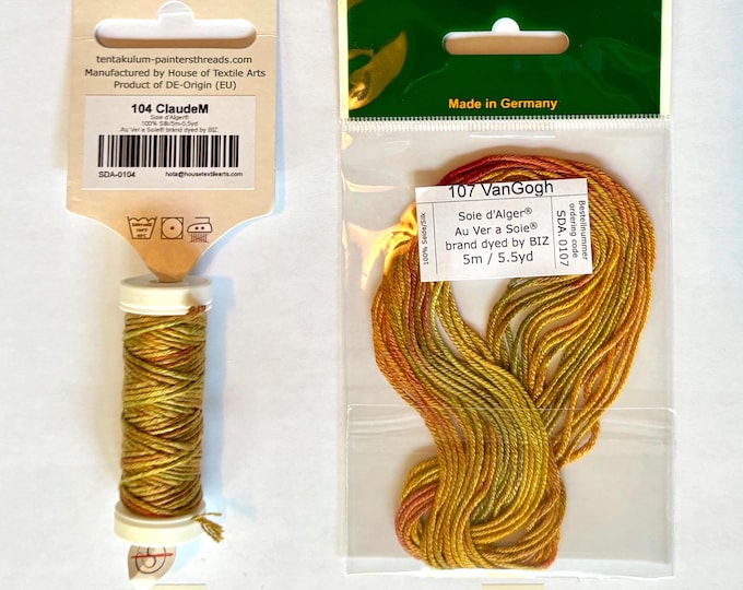 Painters Threads  Soie d Alger - Colors 104 & 207