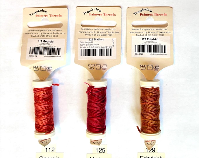 Painters Threads Soie d’Alger / Colors 112, 125, 129 Essentials