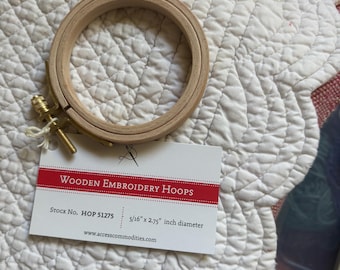 Hardwicke Wood 2-3/4” diameter Embroidery Hoop 5/16” wide