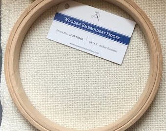 Hardwicke Wood 6 inch diameter Embroidery Hoop 5/8” wide