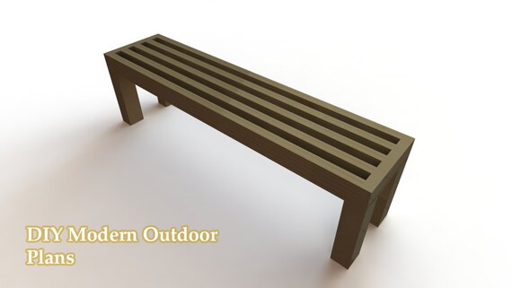 Items Similar To 2x4 Modern Outdoor Bench Digital Plans On Etsy