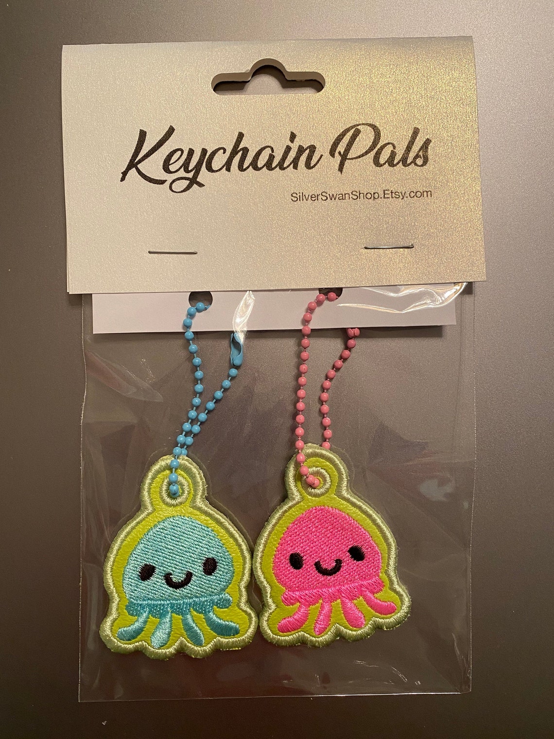 Jellyfish Keychain Pals Pink and Blue Dumbo Octopus Keychain Etsy
