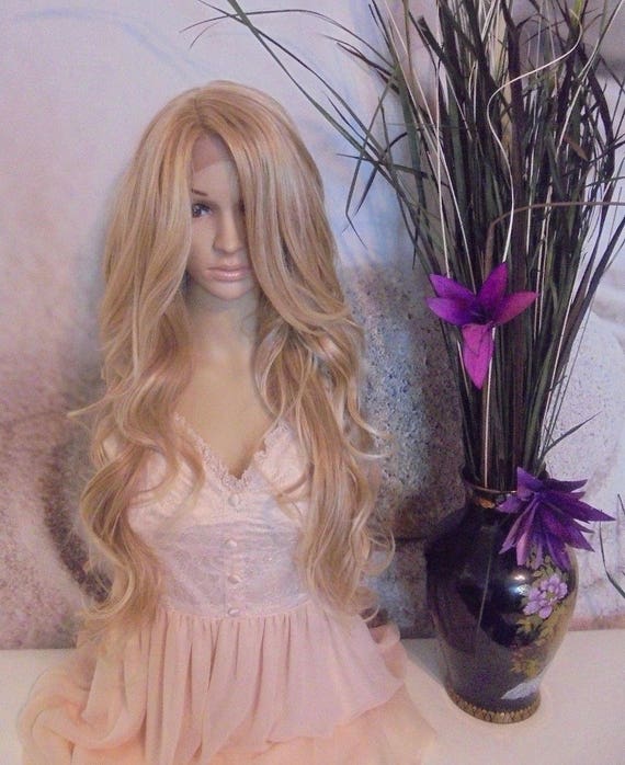 Human Hair Blend Honey Ash Blonde Mixed With 613 Blonde Lace Etsy