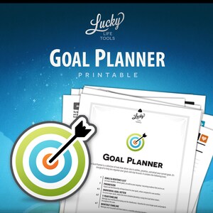 PDF para impressão do planejador de metas da LUCKY Life Tools, ferramentas de definição de metas; Download instantâneo, 8,5"x11" (tamanho carta) - formato fichário