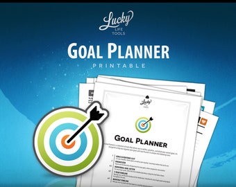 Goal Planner Printable PDF  by LUCKY Life Tools, Goal Setting tools; Instant download, 8.5"x11" (Letter size) -  Binder format