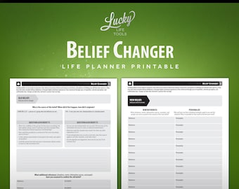 Belief Changer Worksheet / Exercise, by LUCKY Life Tools - Printable PDF; Letter size 8.5"x11"
