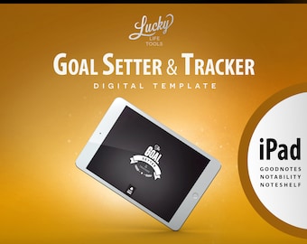 Goal Setter & Tracker - Digital Hyperlinked PDF Template for iPad (Goodnotes, Noteshelf, Notability, etc.)