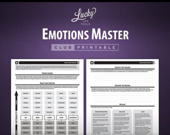 Emotions Master - CLUB Printable Exercise, by LUCKY Life Tools