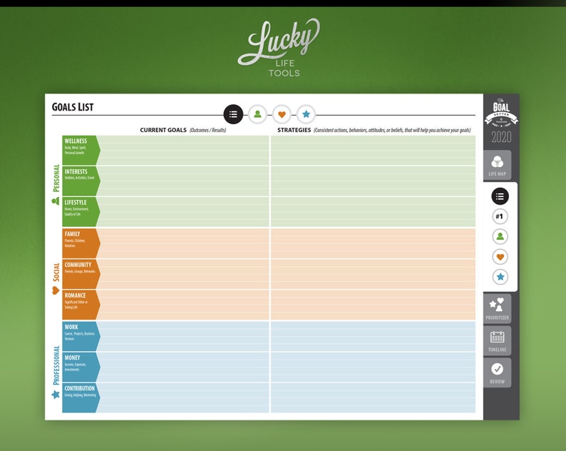 Goal Setter & Tracker Digital Hyperlinked PDF Template for iPad