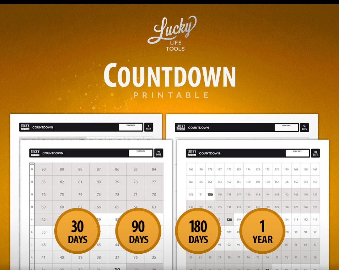 Countdown "don't Break the Chain" Calendar & Day Counter / Tracker, by