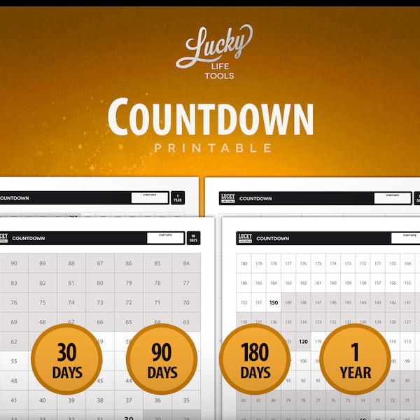 90 Days Countdown Tracker Etsy