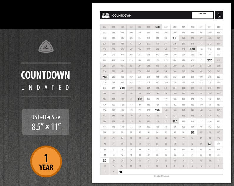 Countdown don't Break the Chain Calendar & Day Etsy