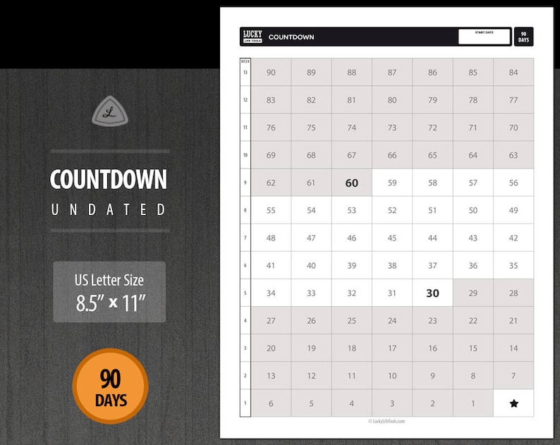Countdown Don t Break The Chain Calendar Day Etsy