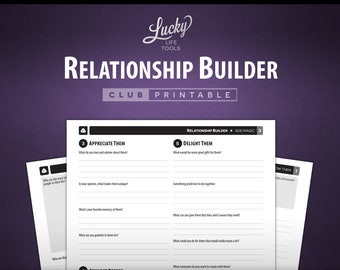 Relationship Builder - CLUB Printable Exercise, by LUCKY Life Tools