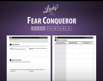 Fear Conqueror - CLUB Printable Exercise, by LUCKY Life Tools