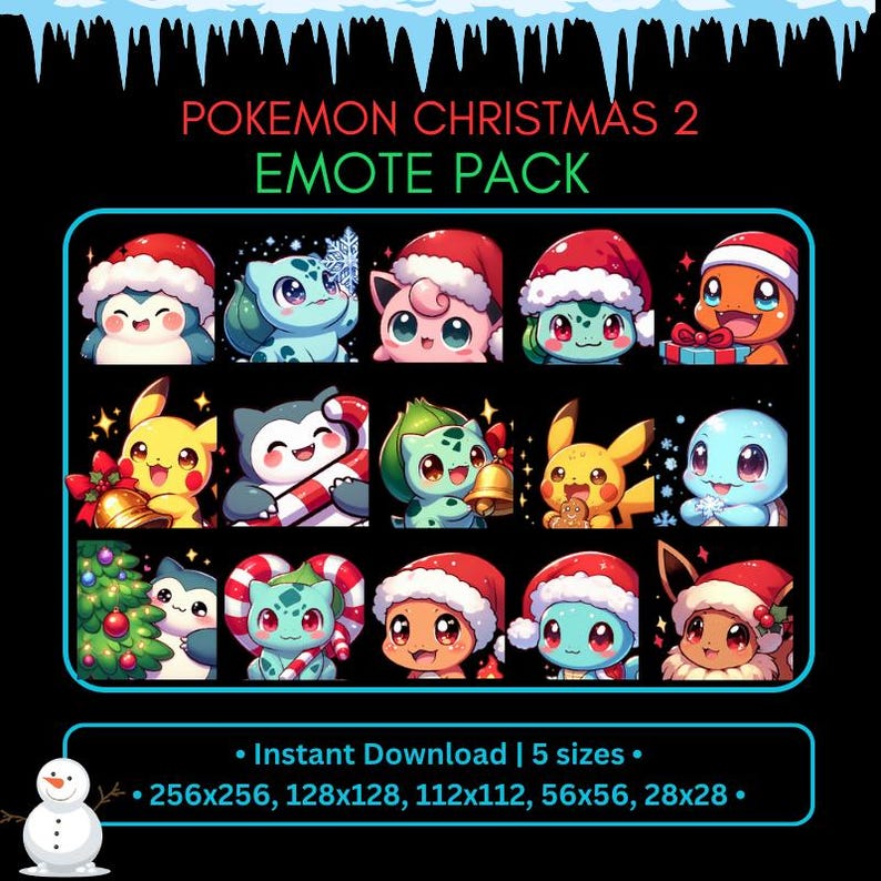 Pokemon Bundles Emote Pack 15x - Squirtle, Pikachu, Bulbasaur ...