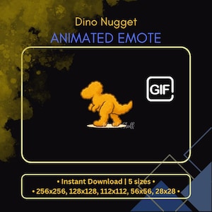 Animierter Dino Nugget zu Fuß Emote, Cute Nugget Discord Serer, Emoji, Sticker, Dinosaurier Twitch GIF
