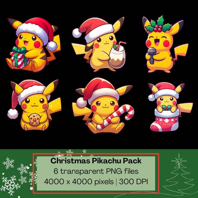 クリスマス かわいいポケモン ピカチュウ 歌うカラオケ PFP クッキー