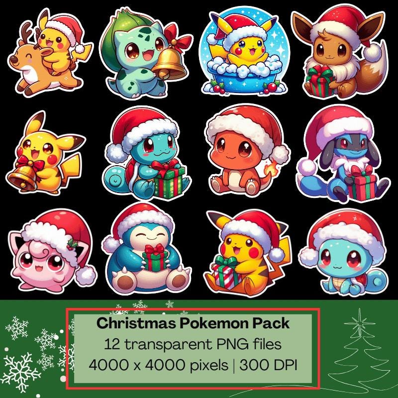海外限定】ポケモンクリスマス.ホリデー ピカチュウヒトカゲイーブイ