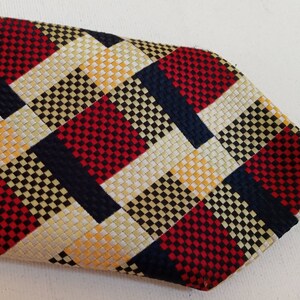Vintage colored geometric check tie Greenwood tie