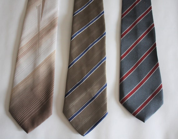 Vintage 80s SET necktie Repp tie Regimental Stripe Tie stripe | Etsy