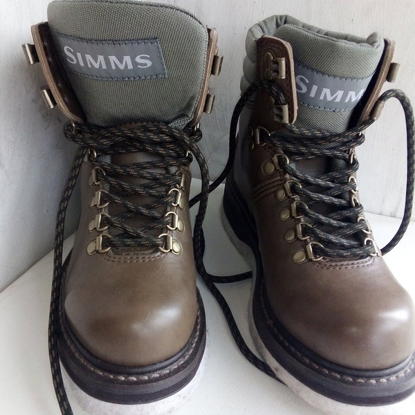 Leather Fly Fishing boots Vintage SIMMS Felt Bottom Wading Boots Winter Men's Women's Boy's boots