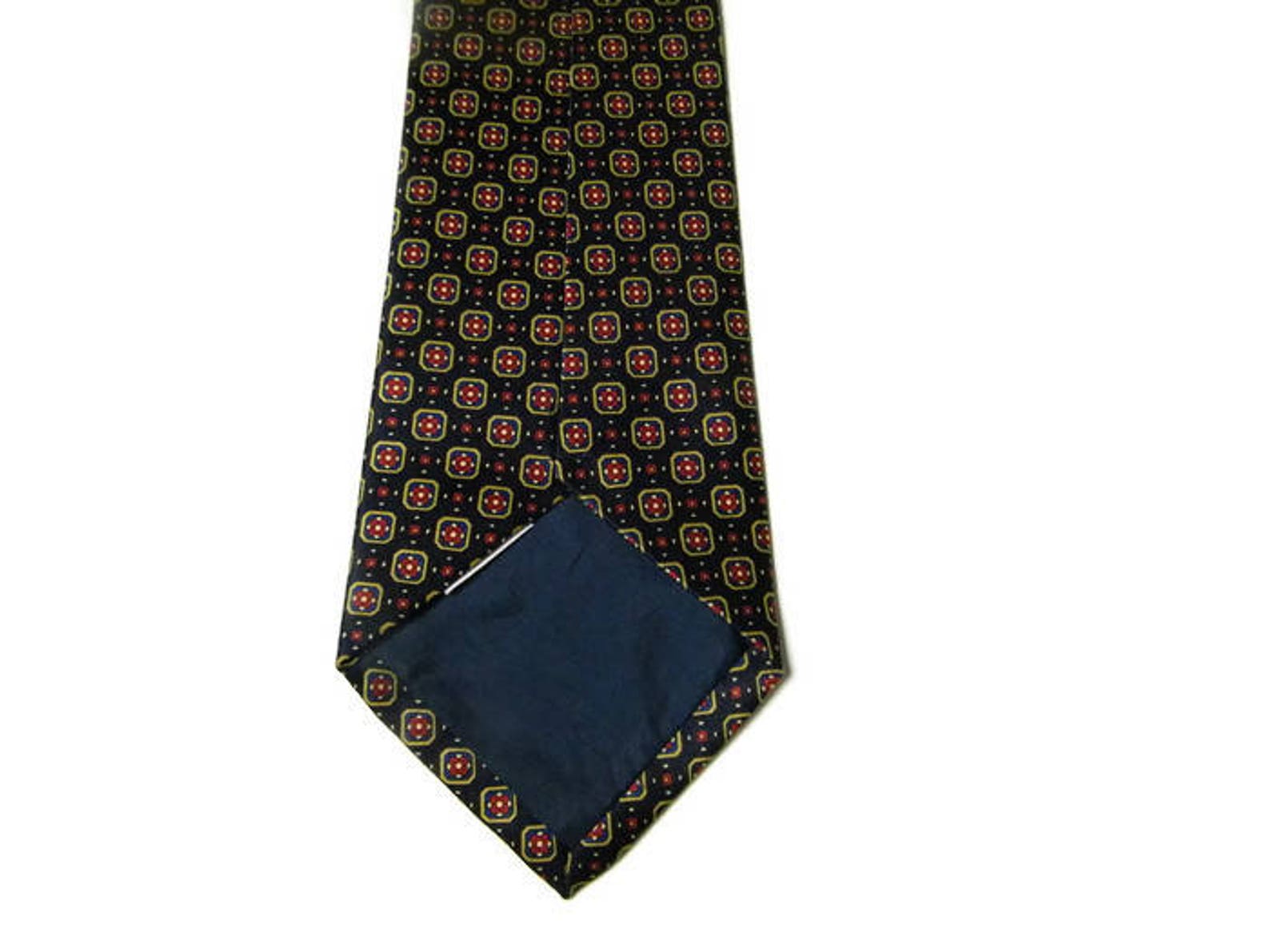 Vintage designer tie REne Chagal necktie Black silk tie Mens | Etsy