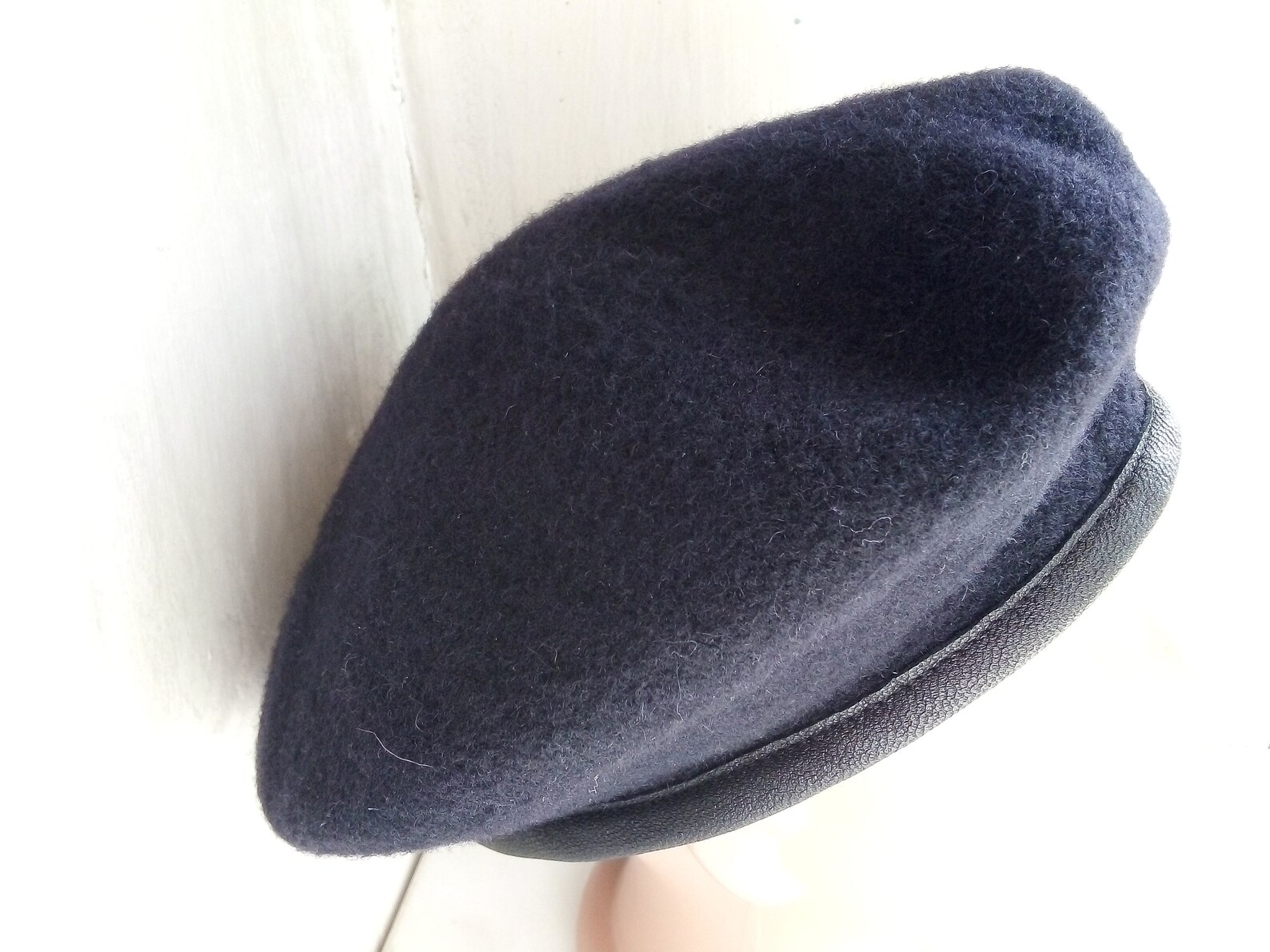 Navy blue wool beret Vintage French beret French style hat Etsy