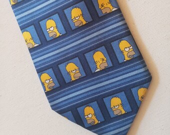 Vintage Homer Simpson necktie Cartoon  The Simpsons tie Funny gift