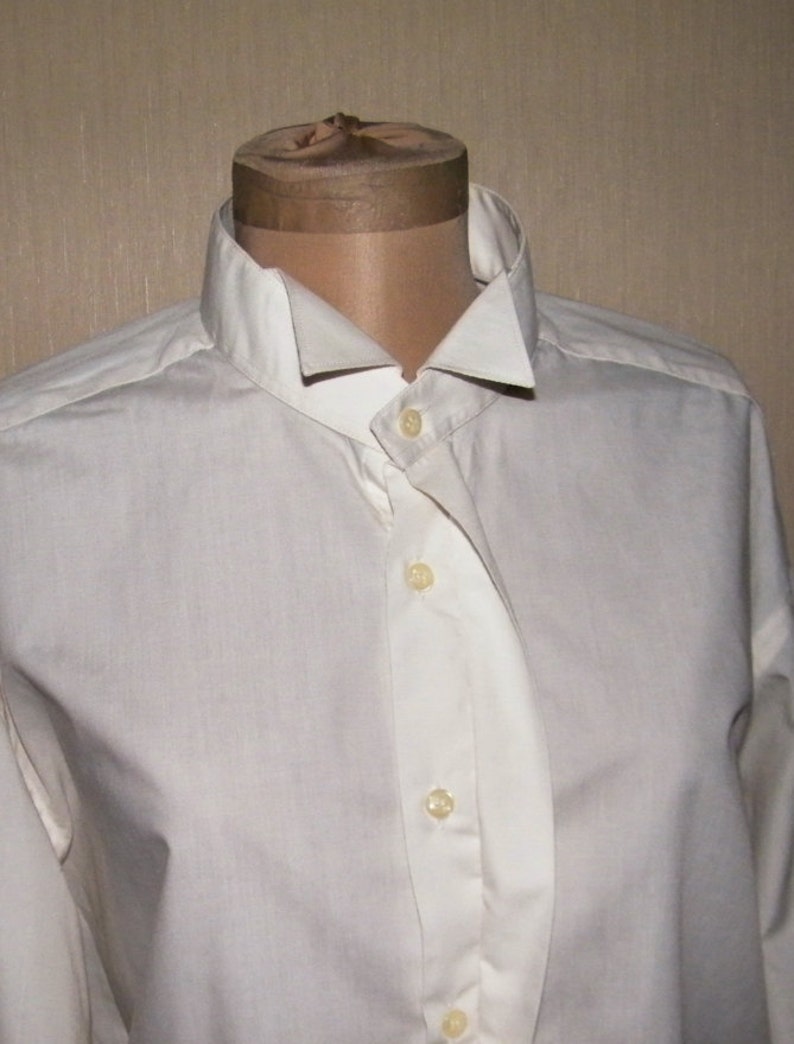Pierre Cardin Wing Tip Ivory Dress Dinner Shirt BRAND NEW 16.5" Collar Doub Cuff